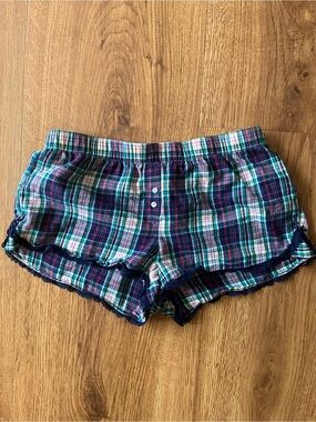 Victoria's Secret Plaid Cotton Lounge Shorts size Small